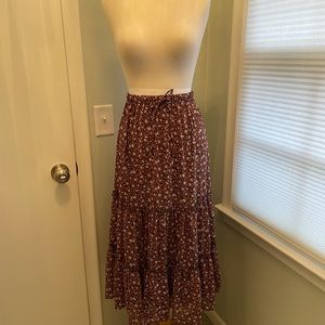 AERIE Garden Party Tiered Maxi Skirt